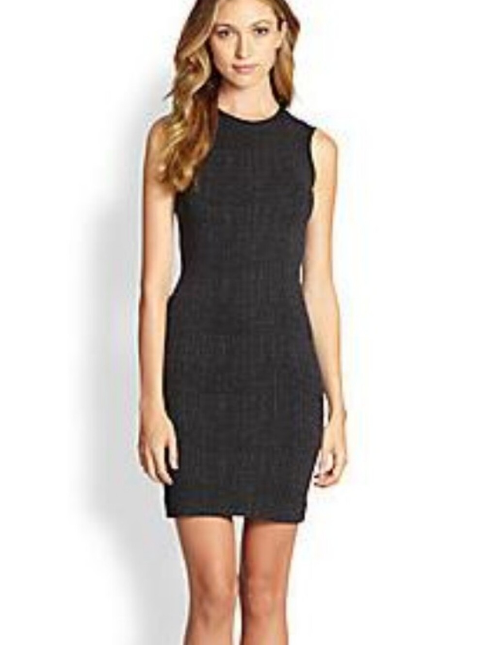 Wolford Black & Grey Sleeveless Ribbed Mini Dress Size Small